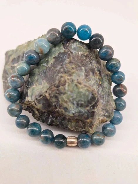 Pulsera de Apatita azul 8mm – photo 2